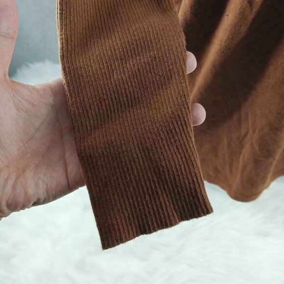 NWT STYLE&CO Basic Tunic Sweater MEDIUM(8-10) Brown Pullover Cotton French Seam - Picture 5 of 11